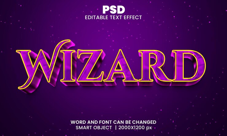 PSD efeito de texto editável do assistente 3d psd premium com plano de fundo