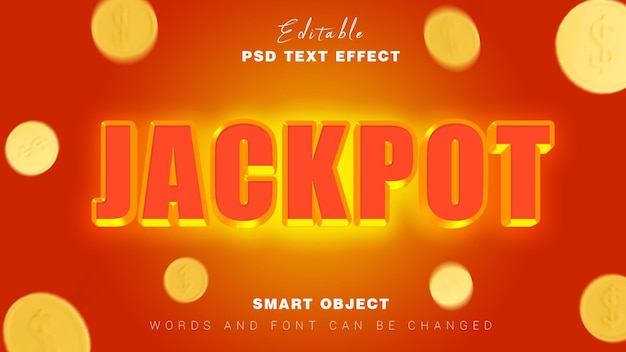 PSD efeito de texto editável do jackpot