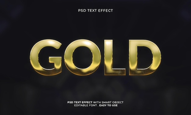 PSD efeito de texto editável dourado