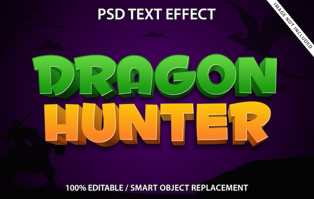 PSD efeito de texto editável dragon hunter