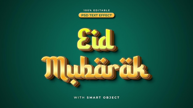 PSD efeito de texto editável eid mubarak