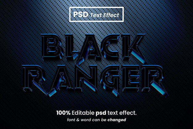 Efeito de texto editável em 3d black ranger