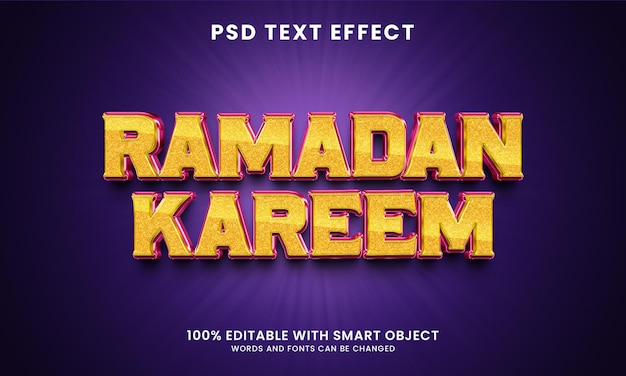 Efeito de texto editável em 3d com glitter kareem ramadan