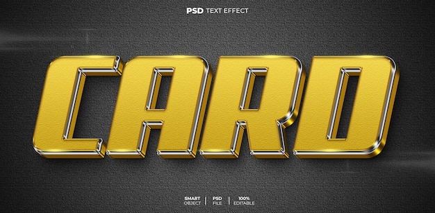 Efeito de texto editável em 3D do cartão
