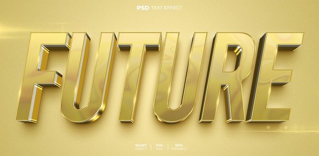 Efeito de texto editável em 3D do futuro