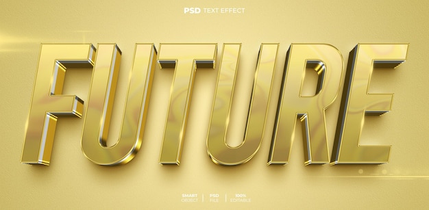 PSD efeito de texto editável em 3d do futuro