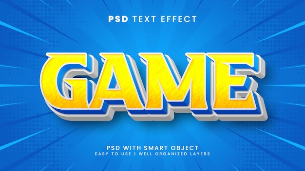 Efeito de texto editável em 3D do jogo com estilo de texto divertido e de jogo