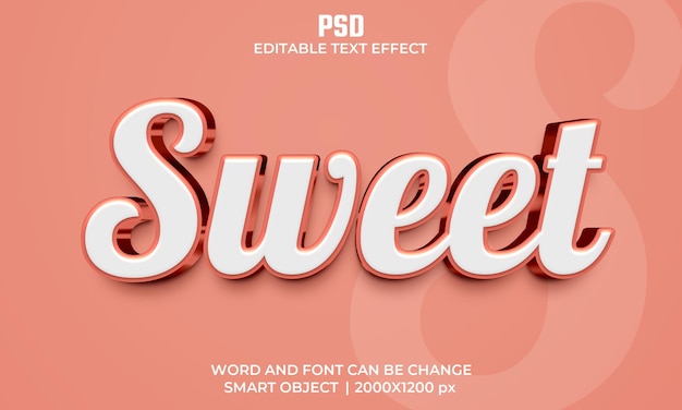 Efeito de texto editável em 3d premium psd com fundo