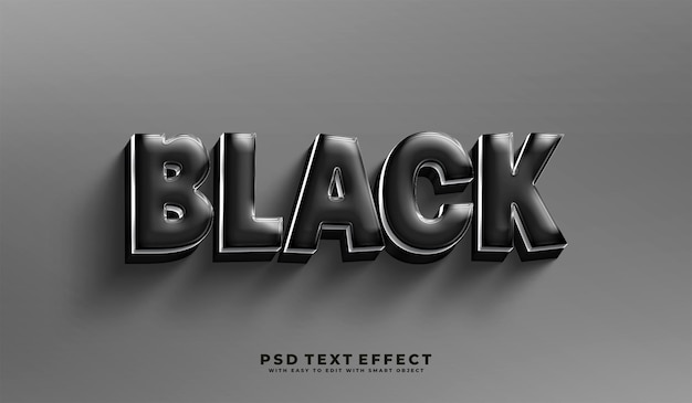 efeito de texto editável em 3D preto