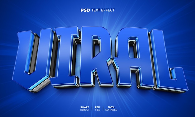 Efeito de texto editável em 3D viral
