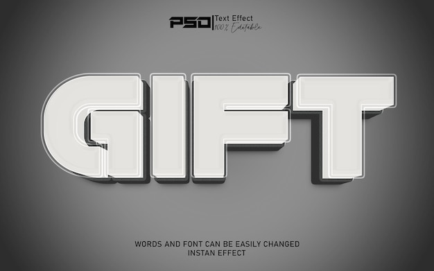 Efeito de texto editável em 3D