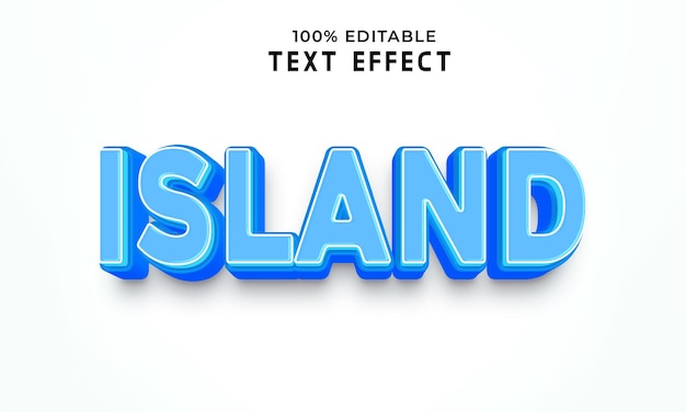 Efeito de texto editável em ilha 3d com fundo psd premium