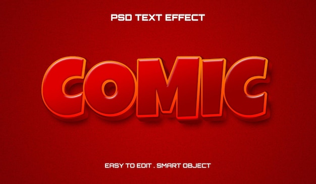 Efeito de texto editável em quadrinhos PSD