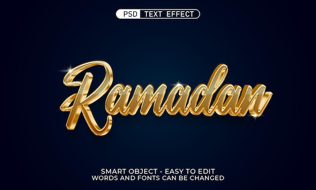 Efeito de texto editável estilo de texto ramadan kareem 3d
