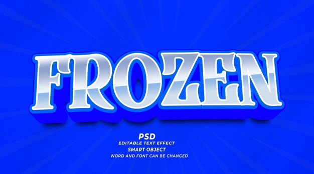 PSD efeito de texto editável frozen psd 3d