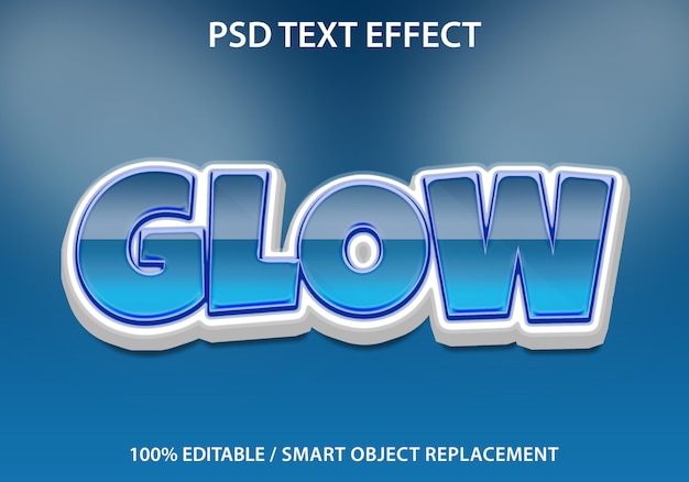 Efeito de texto editável glow premium