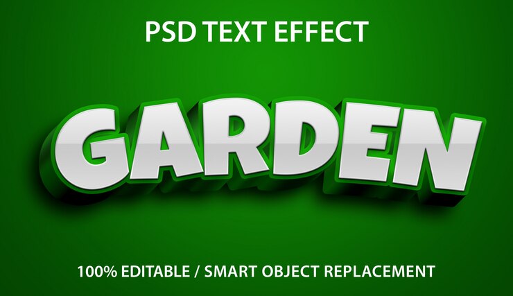 Efeito de texto editável Green Garden
