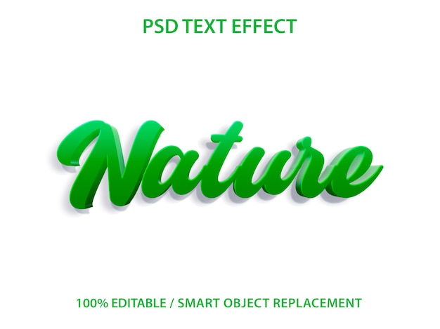 Efeito de texto editável green nature premium