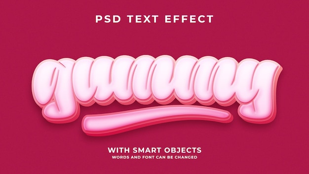 PSD efeito de texto editável gummy psd