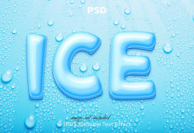 Efeito de texto editável ice 3d
