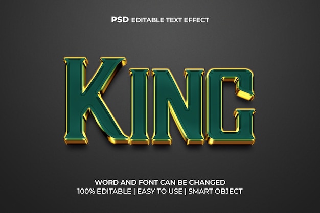 Efeito de texto editável king 3d