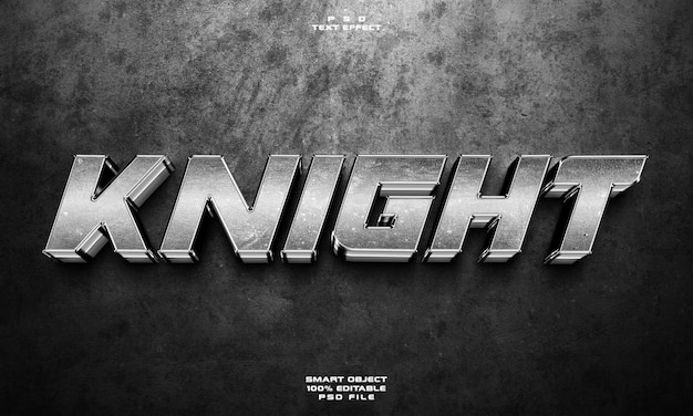 PSD efeito de texto editável knight 3d