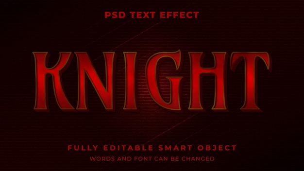 Efeito de texto editável knight