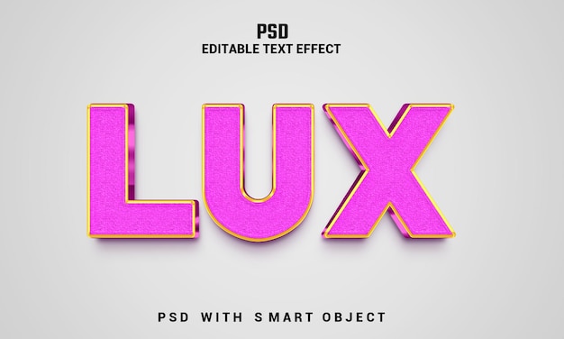 PSD efeito de texto editável lux 3d com fundo psd premium