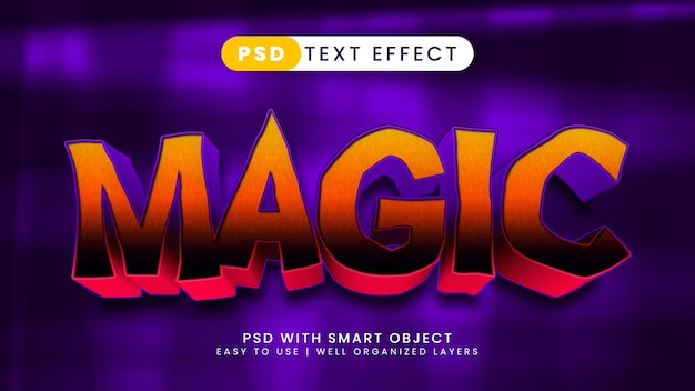 Efeito de texto editável mágico halloween 3d wizard e estilo de fonte bruxa