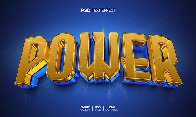 PSD efeito de texto editável power 3d