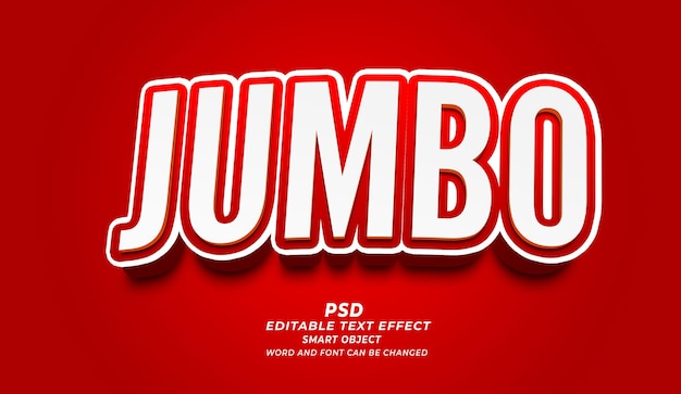 Efeito de texto editável PSD Jumbo 3D