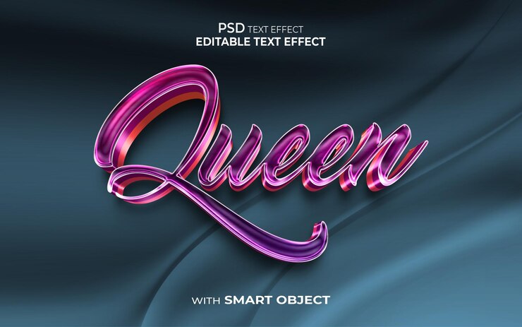 PSD efeito de texto editável queen