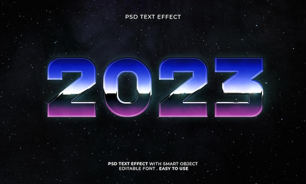 PSD efeito de texto editável retrô 2023