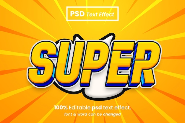 PSD efeito de texto editável super 3d