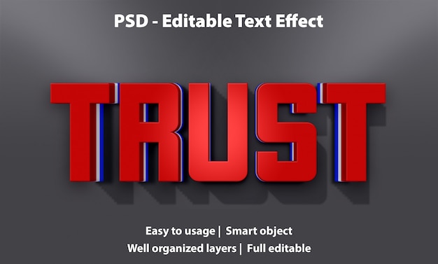 Efeito de texto editável trust premium
