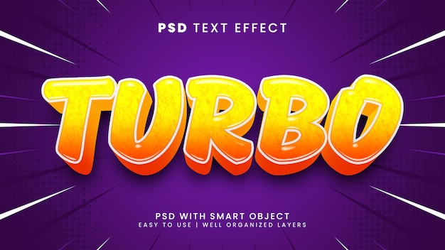 Efeito de texto editável turbo com estilo de texto rápido e rápido