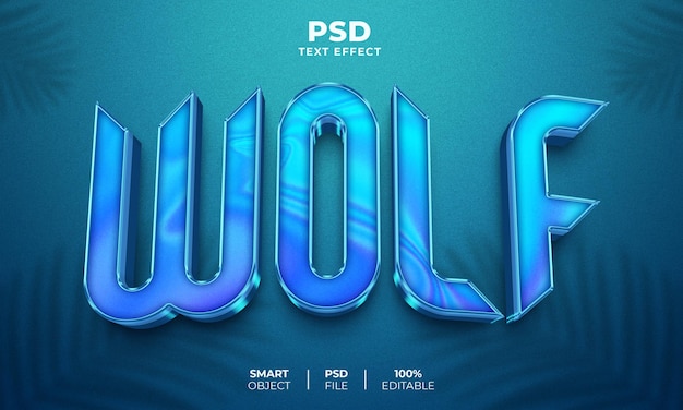 Efeito de texto editável Wolf 3D