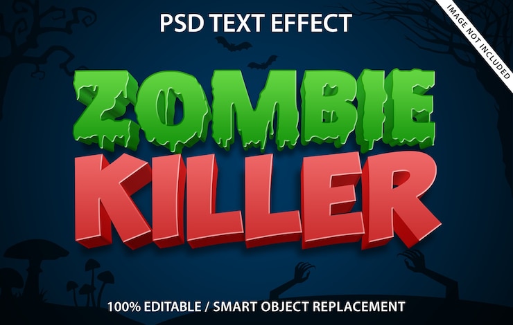 PSD efeito de texto editável zombie killer