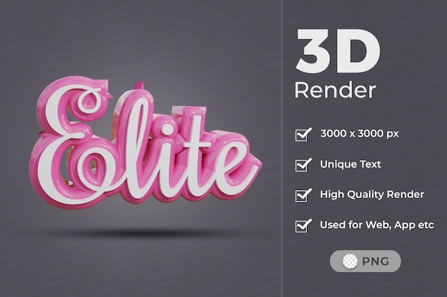 PSD efeito de texto elegante 3d elite