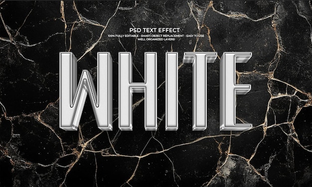 Efeito de texto em branco 3D