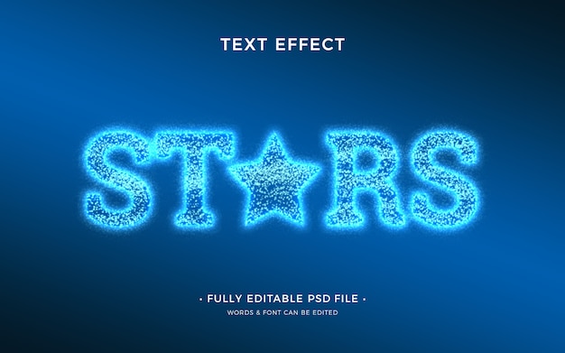 Efeito de texto em estrela