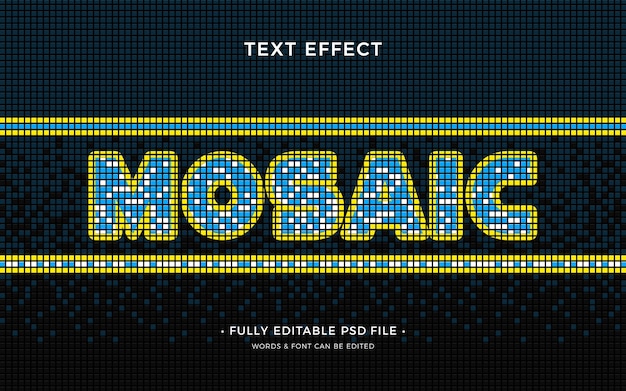 PSD efeito de texto em mosaico