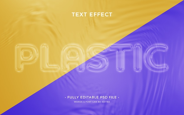 Efeito de texto em plástico