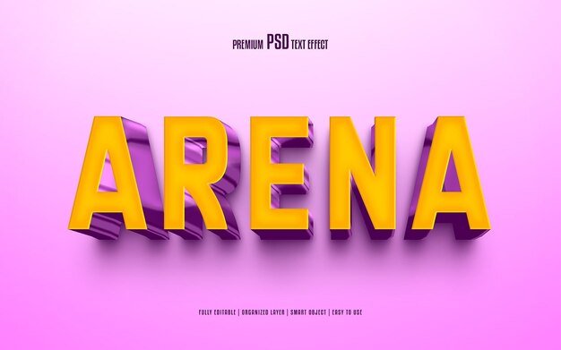 PSD efeito de texto em psd premium editável em arena 3d