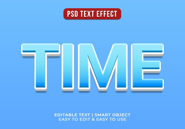 PSD efeito de texto em tempo 3d editável