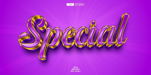 PSD efeito de texto especial editável em 3d