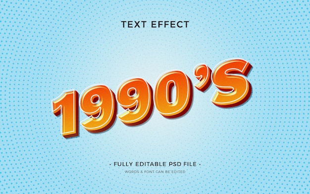 efeito de texto estilo anos 90