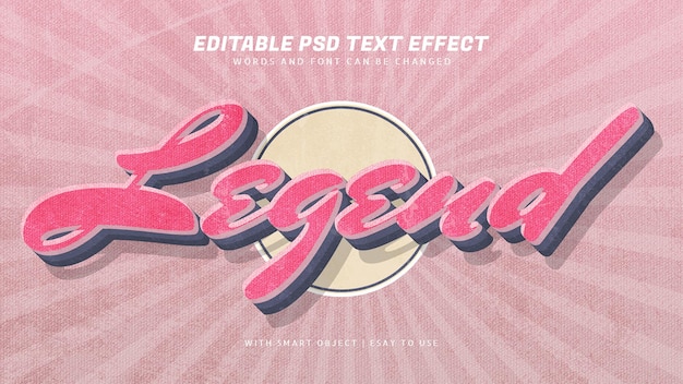 Efeito de texto estilo vintage retrô legenda 3d