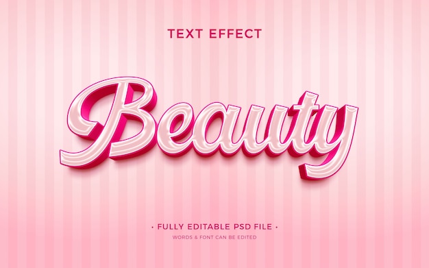 Efeito de texto feminino rosa