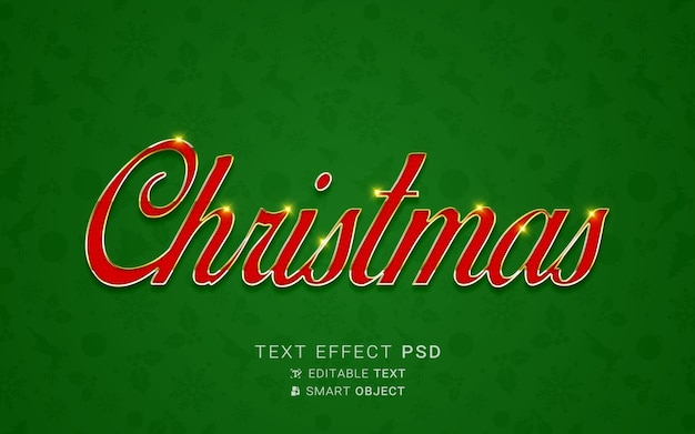 Efeito de texto festivo de natal